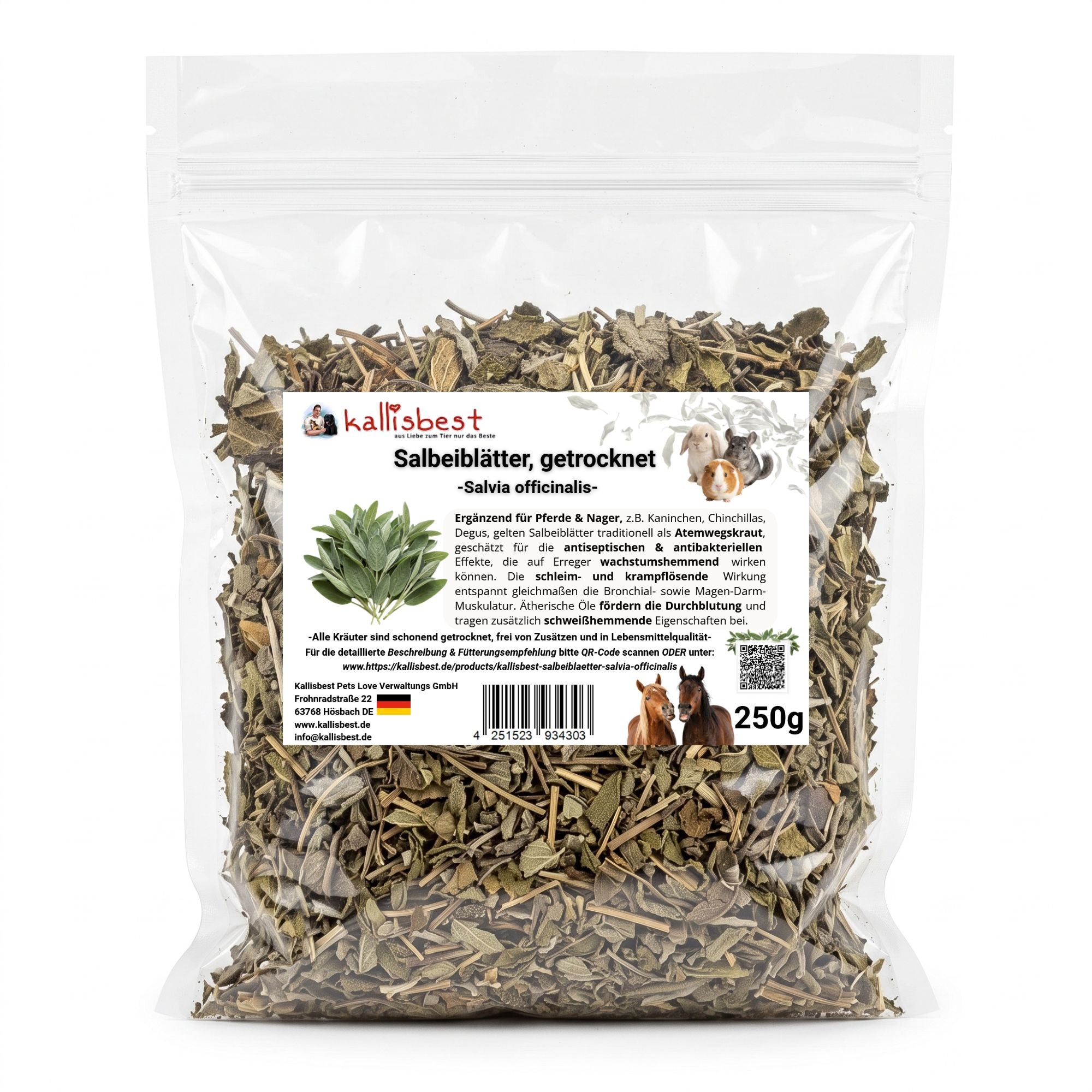 Salbeiblätter getrocknet – Heilkraut für Pferde, Kaninchen & Meerschweinchen | Kallisbest