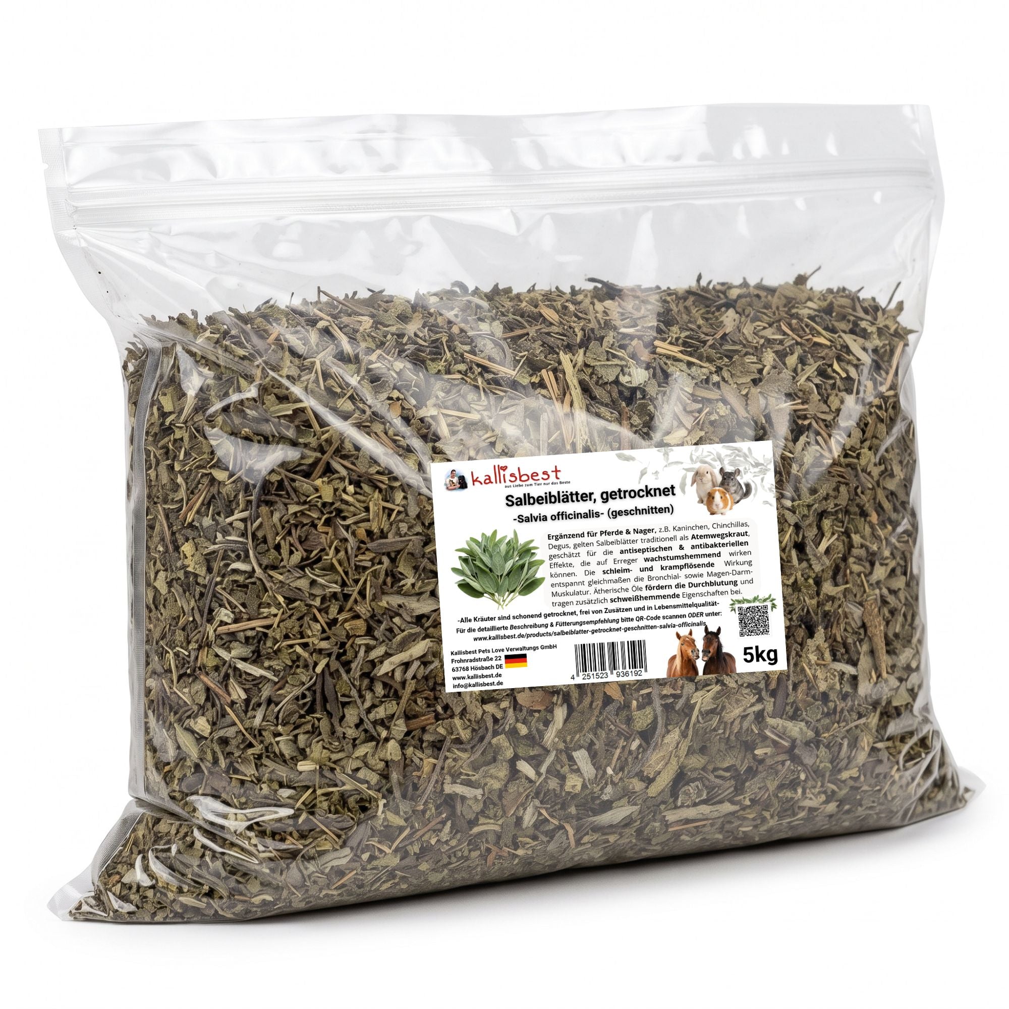 Salbeiblätter getrocknet & geschnitten – Heilkraut für Pferde, Kaninchen & Meerschweinchen