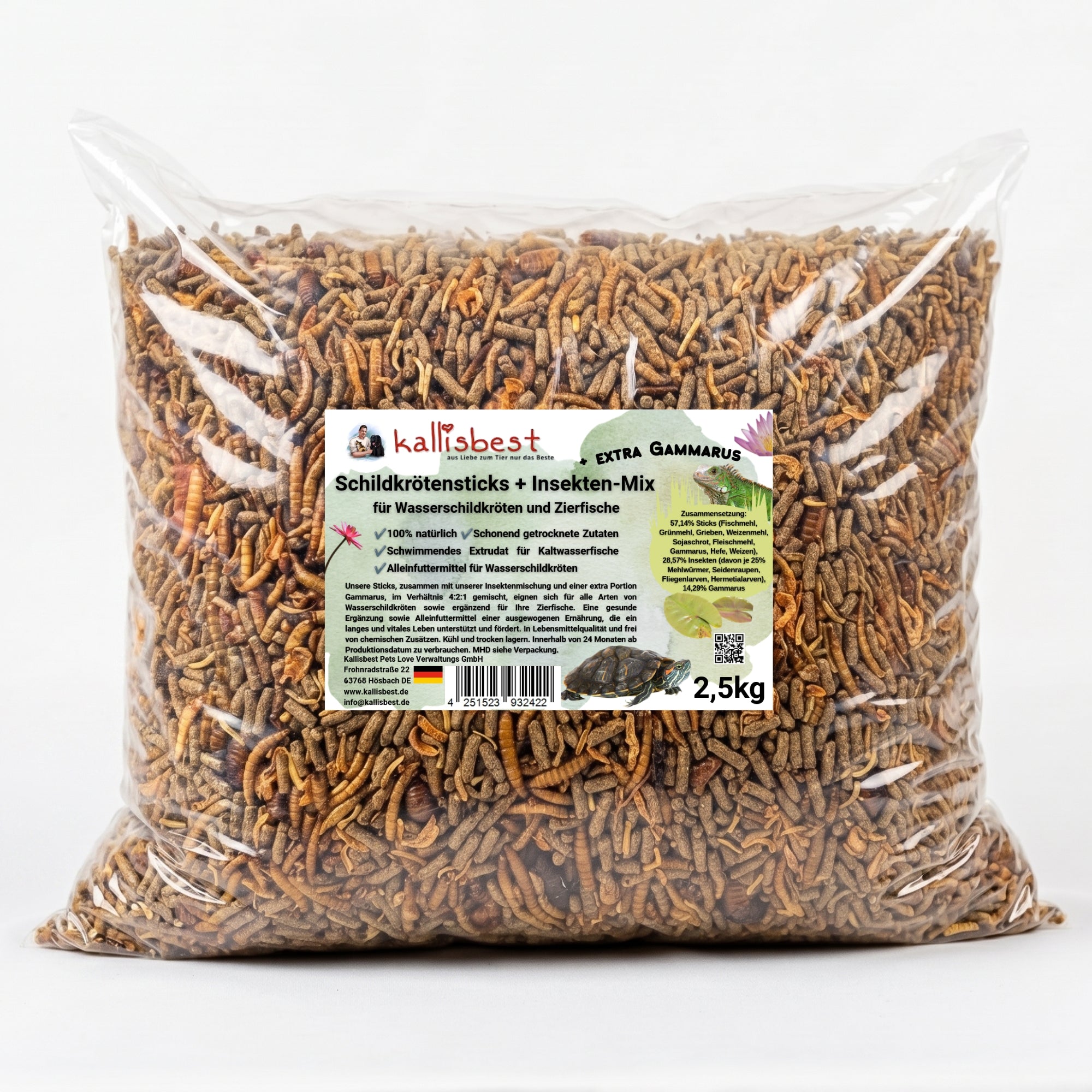 Schildkrötensticks + Insekten-Mix für Wasserschildkröten und Zierfische – Extra Gammarus