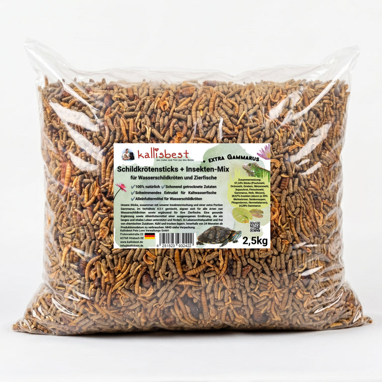 Schildkrötensticks + Insekten-Mix für Wasserschildkröten und Zierfische – Extra Gammarus