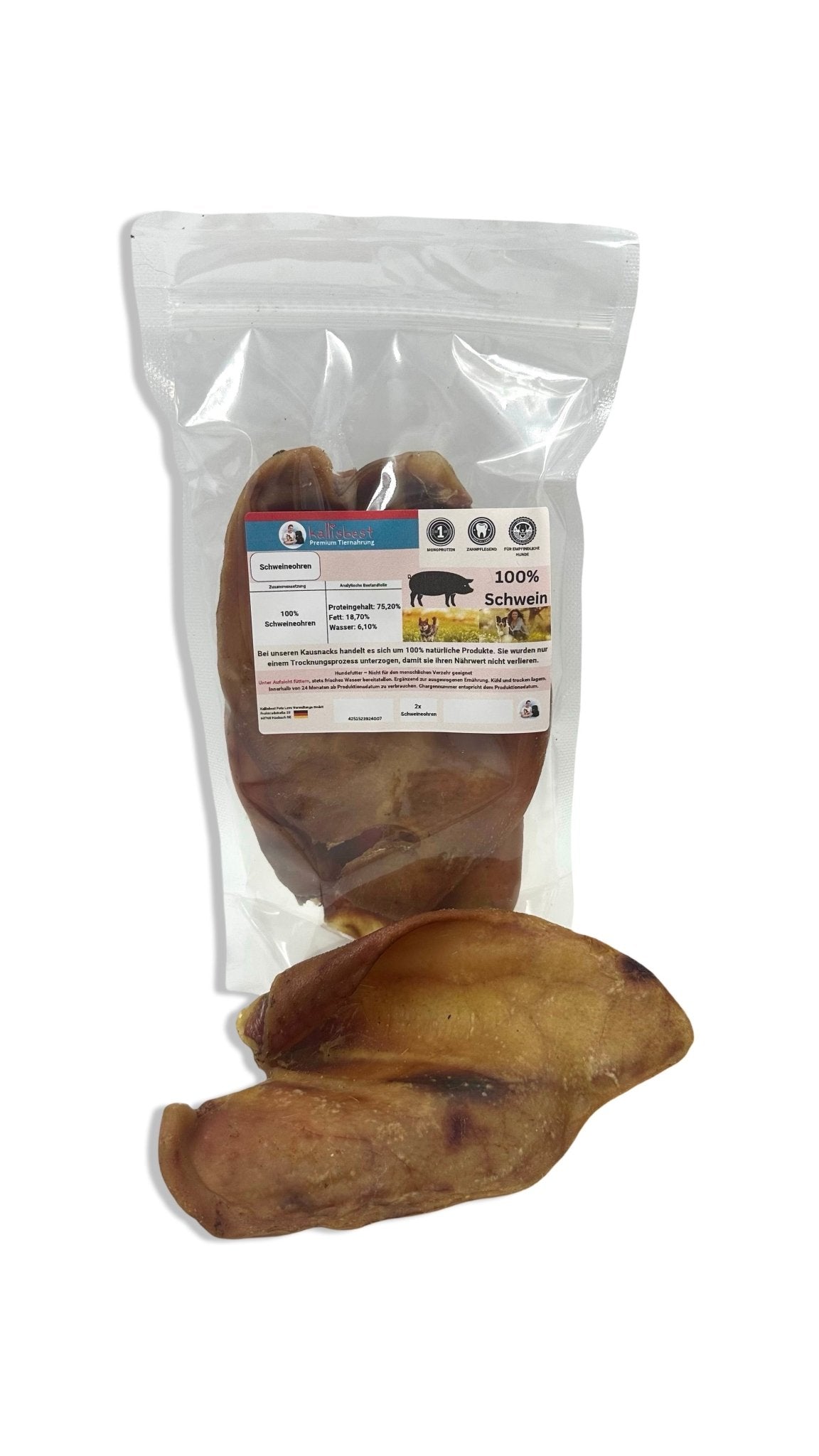 Schweineohren kleine und Große ab 2 Stück - 10 Stück , Made in Germany - Kallisbest