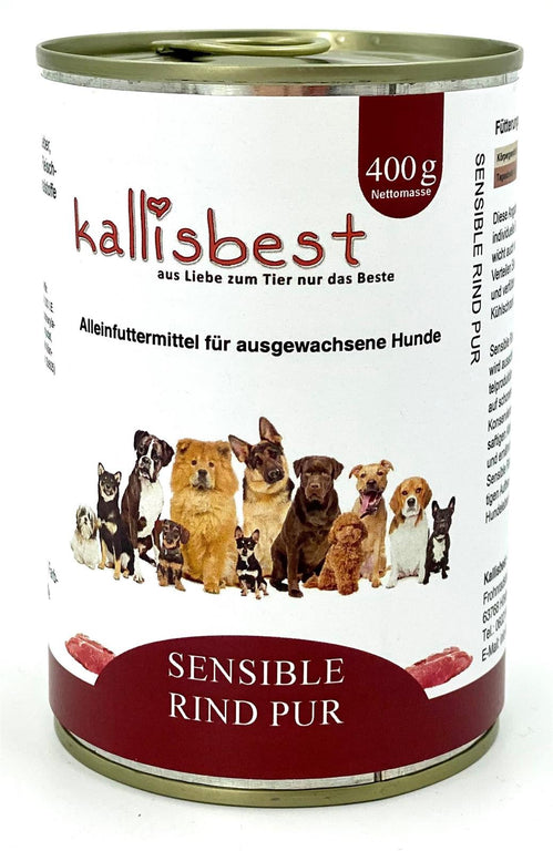 Sensible Rind pur Hundefutter 100% Rindfleisch getreidefrei 400g | Kallisbest
