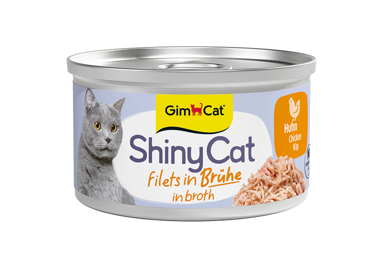 GimCat ShinyCat Filets in Brühe Huhn Katzenfutter, 70 g