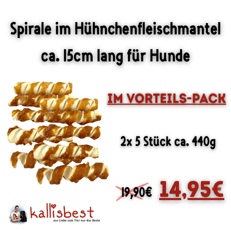 Spirale im Hühnchenfleischmantel ca: 15 cm - Kallisbest