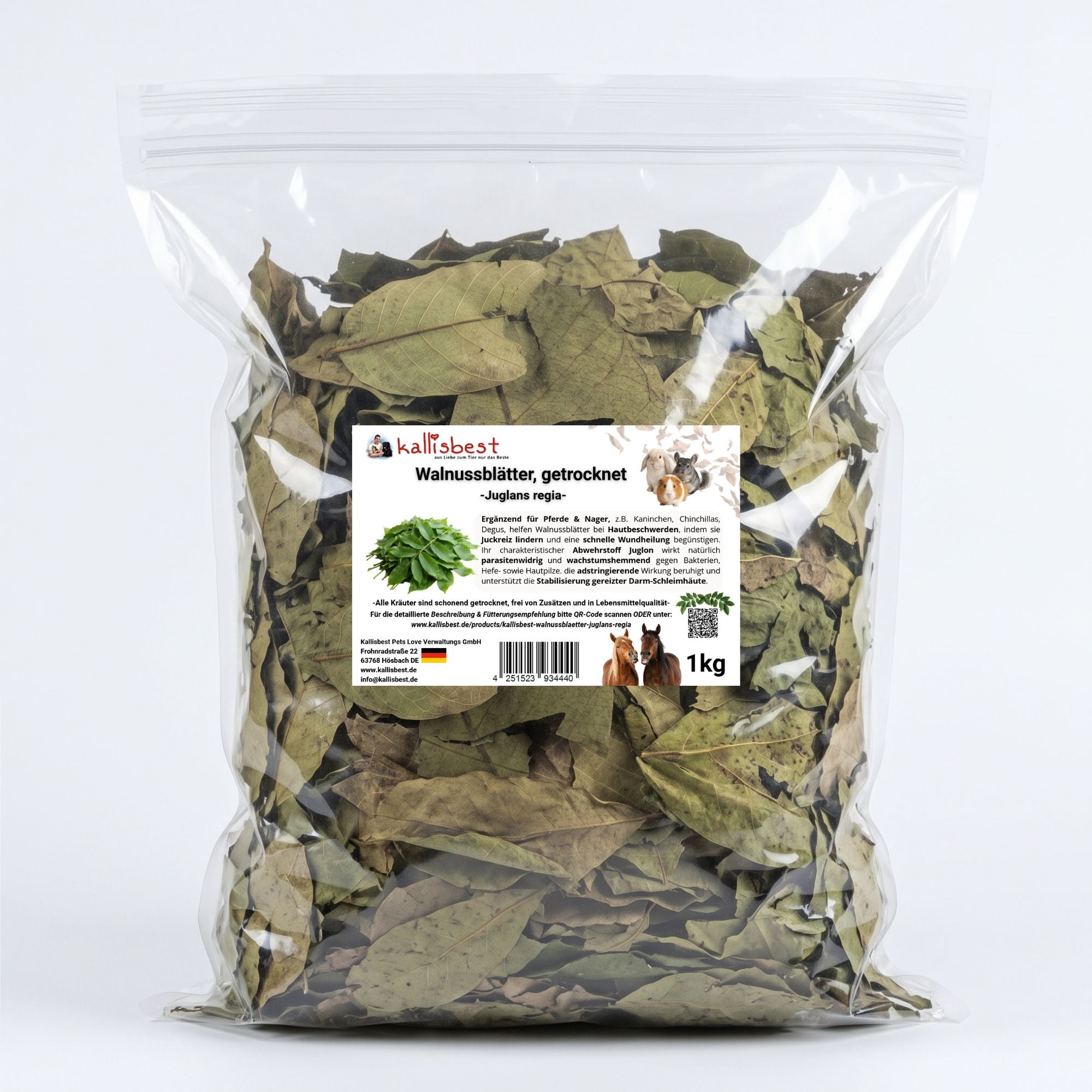 Walnussblätter getrocknet – Naturkraut für Pferde, Kaninchen & Meerschweinchen | Kallisbest