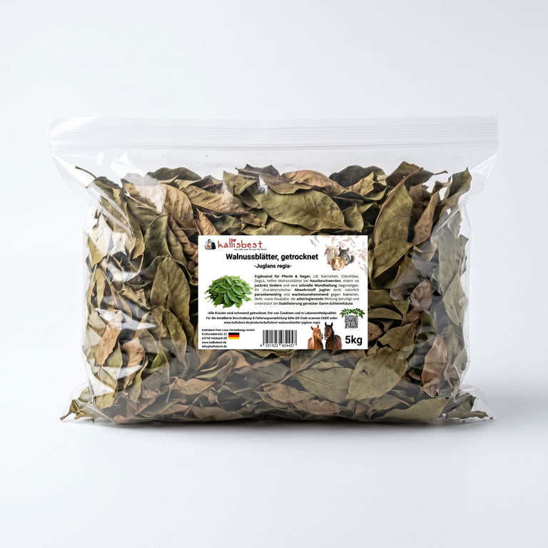 Walnussblätter getrocknet – Naturkraut für Pferde, Kaninchen & Meerschweinchen | Kallisbest