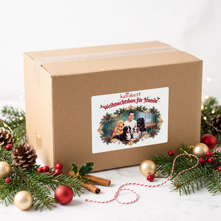 Weihnachtsbox für Hunde – 9 Kauartikel & Leckerlis, 1,7 kg | Kallisbest