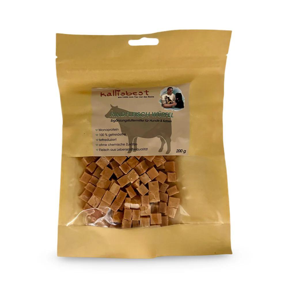 Soft Beef Cubes for Dogs & Cats, Grain-Free, 200g,