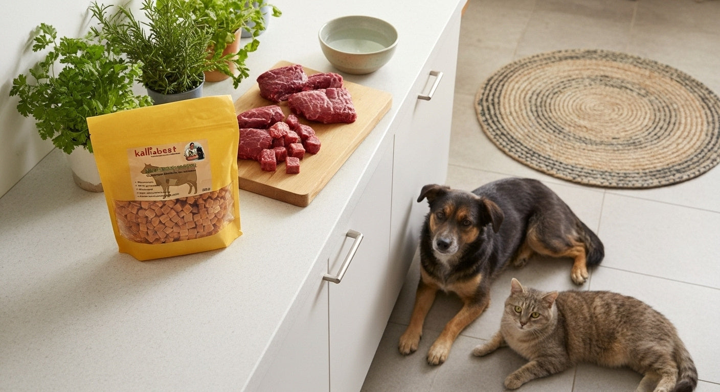 Soft Beef Cubes for Dogs & Cats, Grain-Free, 200g,