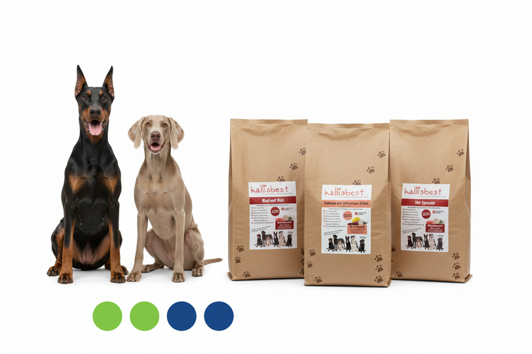 Abwechslung Paket Nr.3 glutenfrei große Kroketten – Rind, Schwein & Vet Spezial je 3kg | Kallisbest