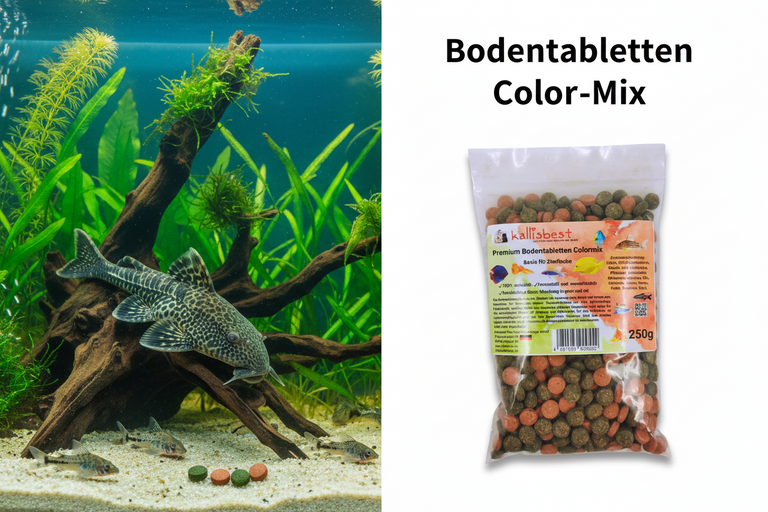 Premium Bodentabletten Colormix, grün und rot für Zierfische | Kallisbest