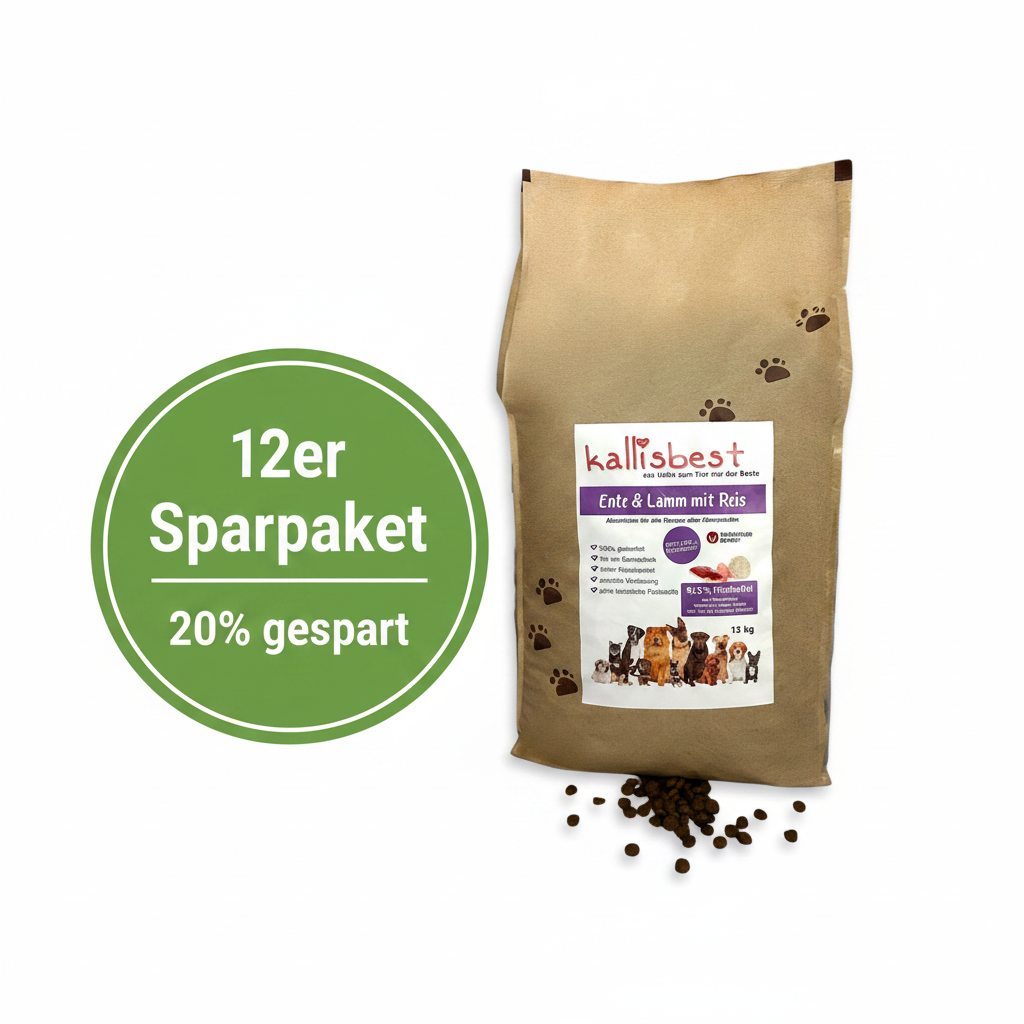 Ente & Lamm mit Reis mittlere Kroketten für Hunde – 37% Fleischmehl, getreidefrei