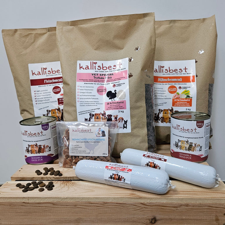 Abwechslung Paket Nr.10 glutenfrei Medium Kroketten Fleischmenü, Hühnchenmenü & Vet Spezial je 3Kg u.a. - Kallisbest