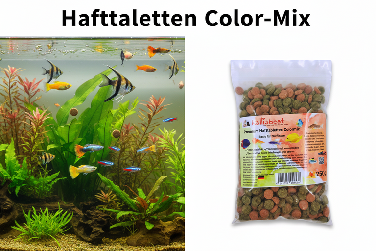 Premium Hafttabletten Colormix, grün und rot für Zierfische | Kallisbest
