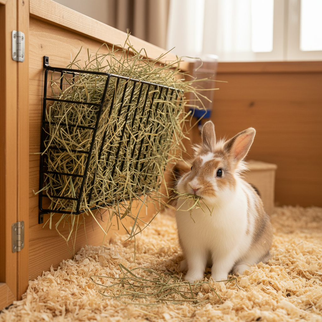 Heuraufe mit Kaninchen