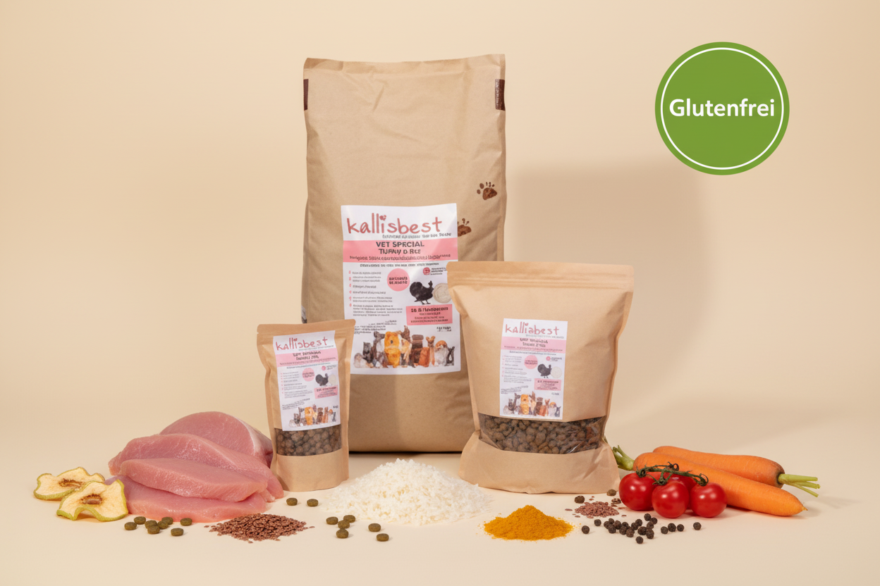 VET Spezial Truthahn & Reis mittlere Kroketten – Verpackung mit Zutaten und Glutenfrei-Badge