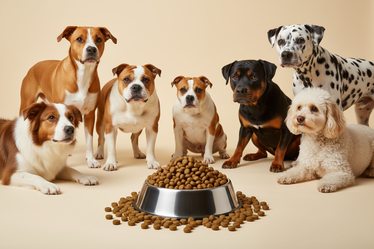 Ente & Lamm mit Reis mittlere Kroketten – Napf mit großen Hunderassen Gruppe 2