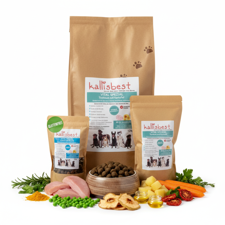 VITAL SPEZIAL Truthahn große Kroketten – Verpackung mit Napf, Glutenfrei-Badge und natürlichen Zutaten - Kallisbest