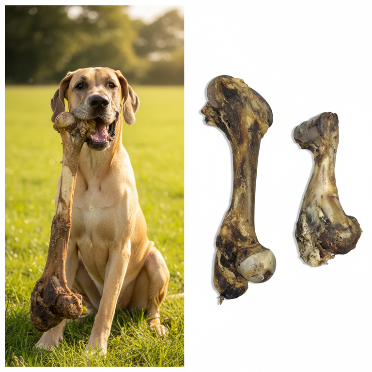 Rinderknochen Jumbo – großer Hund kaut begeistert | Kallisbest