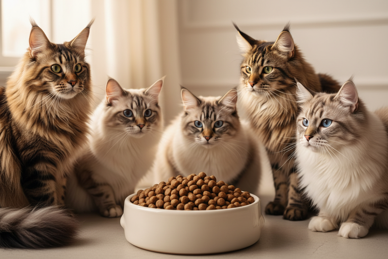 Huhn & Pute große Katzenrassen – Napf mit Maine Coon, Ragdoll, Norwegische Waldkatze