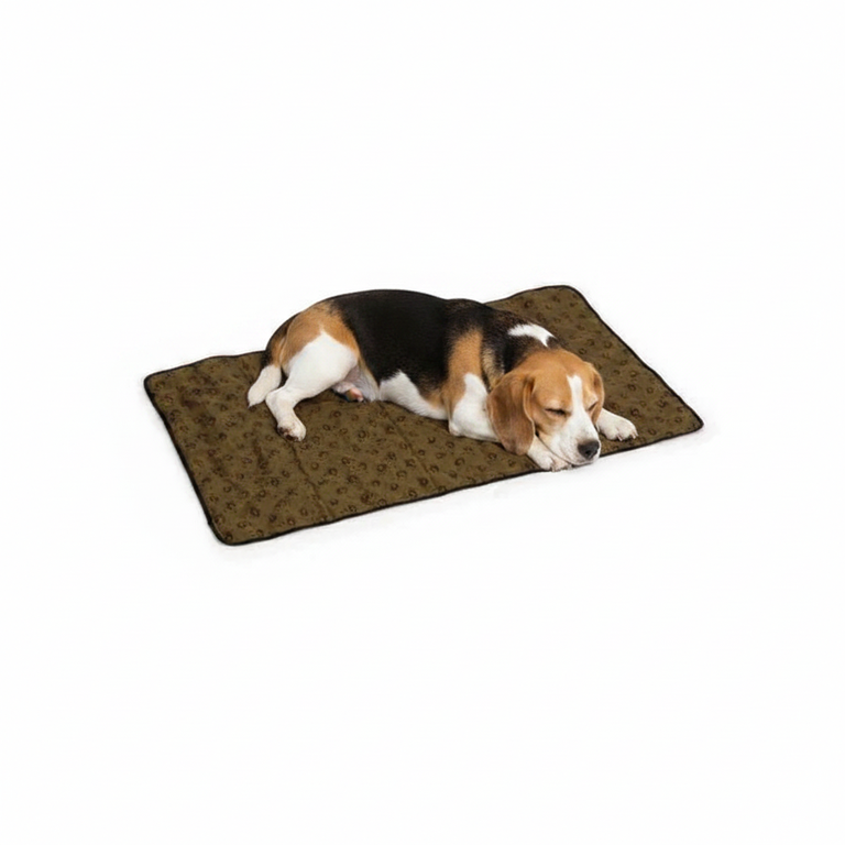 Beagle liegt auf Beeztees Quick Cooler Kühlmatte