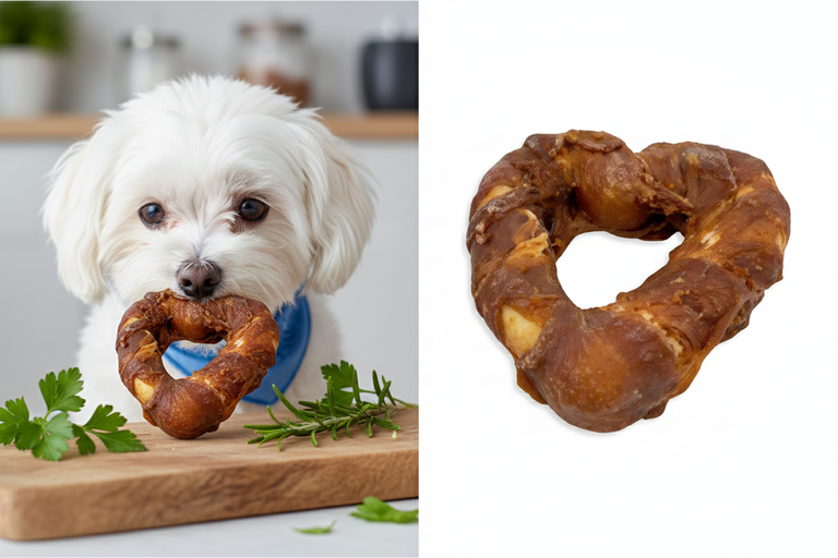 Herz im Entenfleischmantel S – Split-Bild mit Malteser