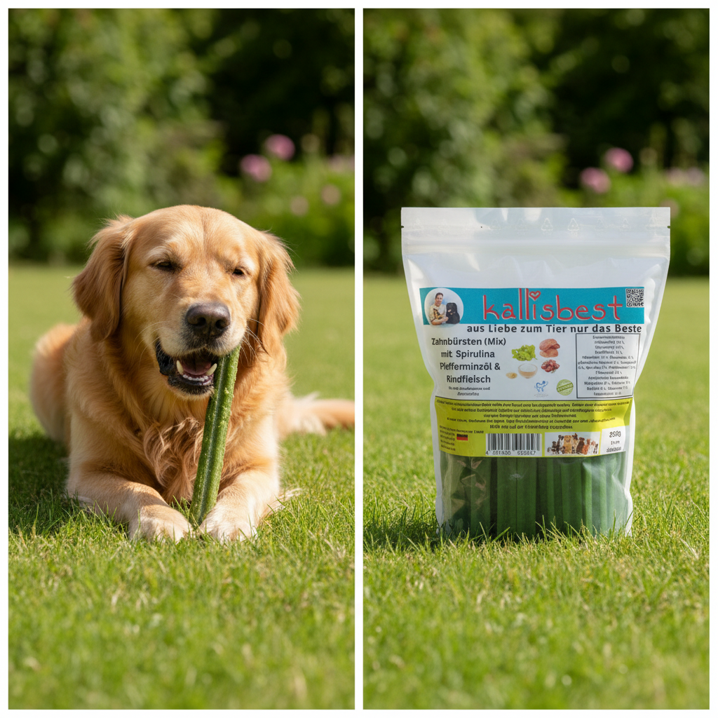 Zahnbürsten Mix Pfefferminze – großer Hund kaut entspannt | Kallisbest