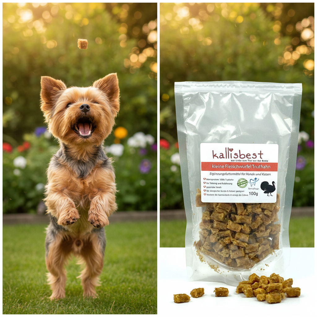 Kleine Fleischwürfel Truthahn – Hund fängt Würfel | Kallisbest