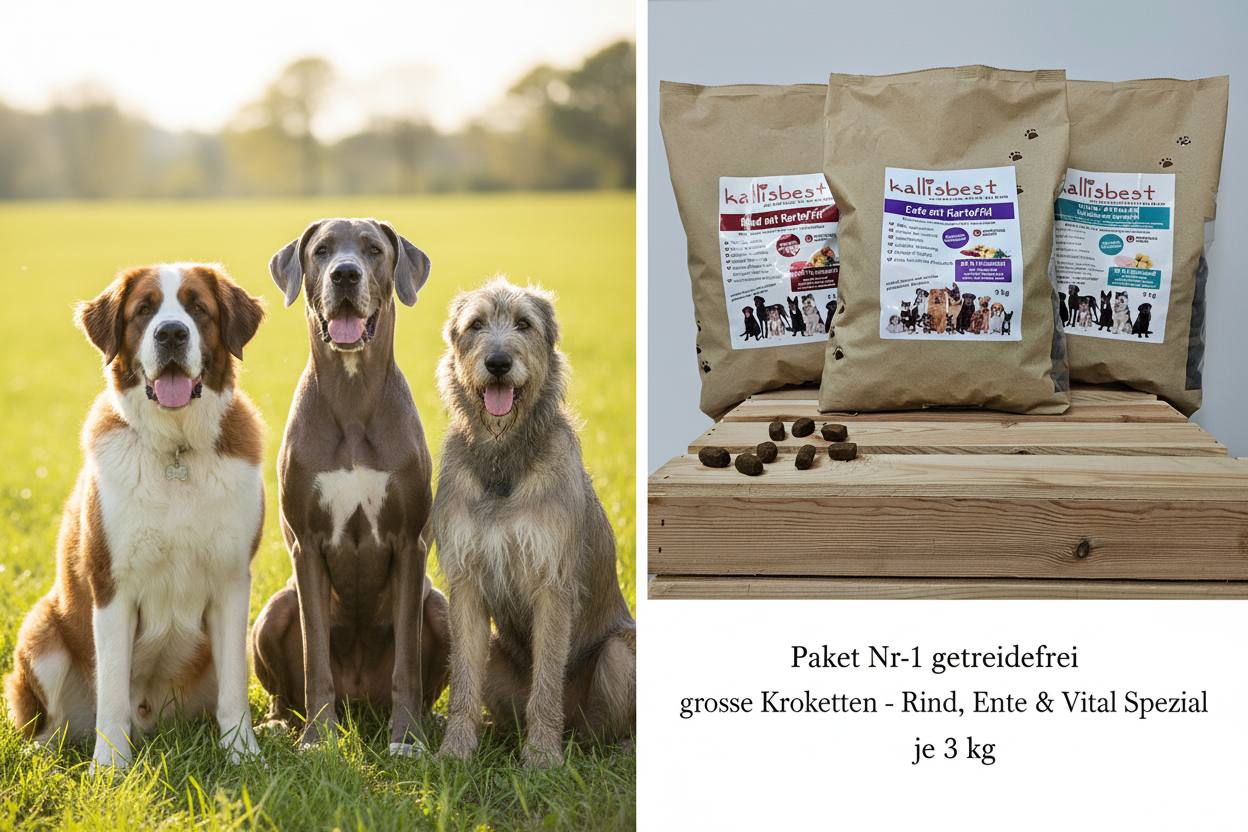 Abwechslung Paket Nr.1 getreidefrei große Kroketten – Bernhardiner, Deutsche Dogge und Irish Wolfhound