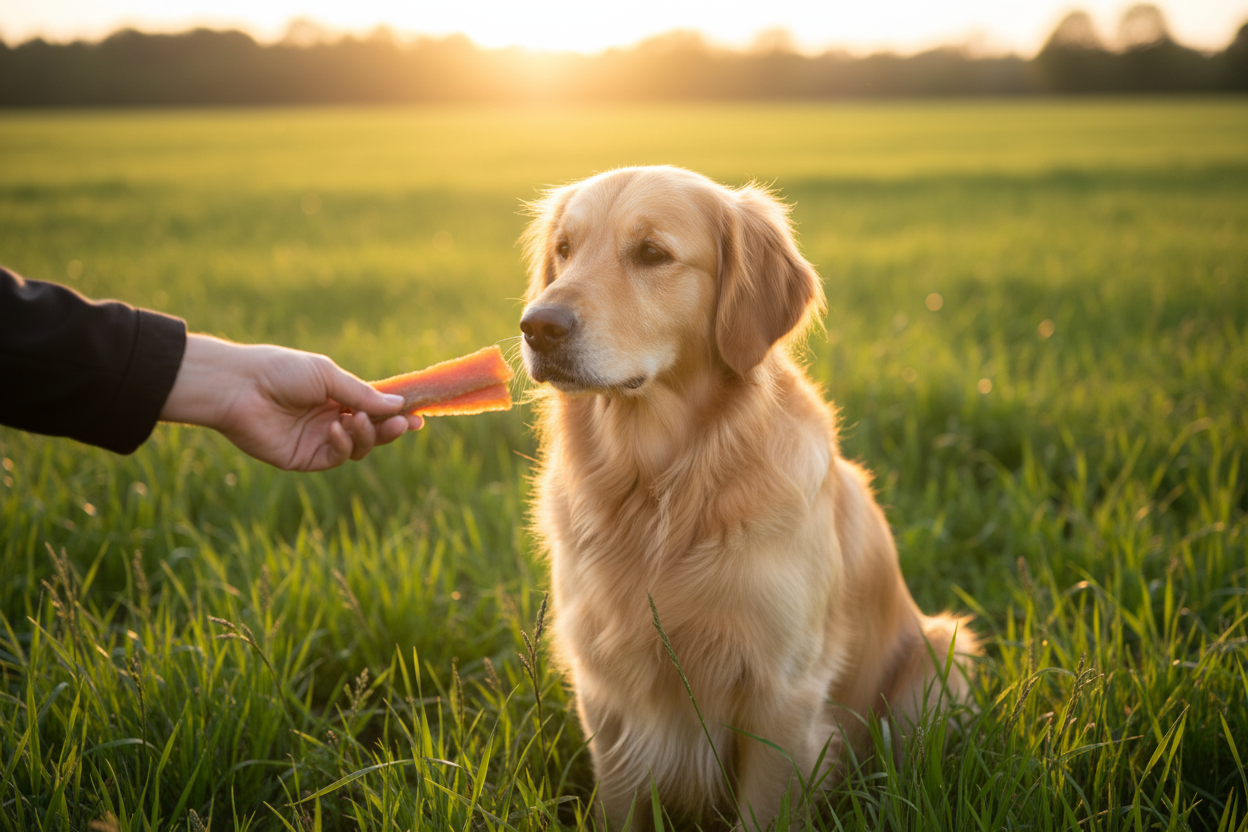 Golden Retriever bekommt Truthahn Filetstreifen – Kallisbest