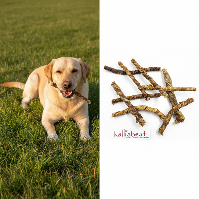 Kälberblasen-Kaustangen – großer Hund kaut entspannt | Kallisbest