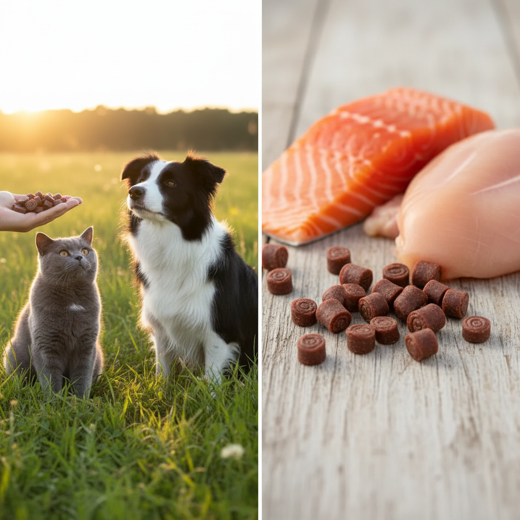 Lachs & Hühnchen Soft-Röllchen – BKH und Border Collie mit Lachs und Huhn