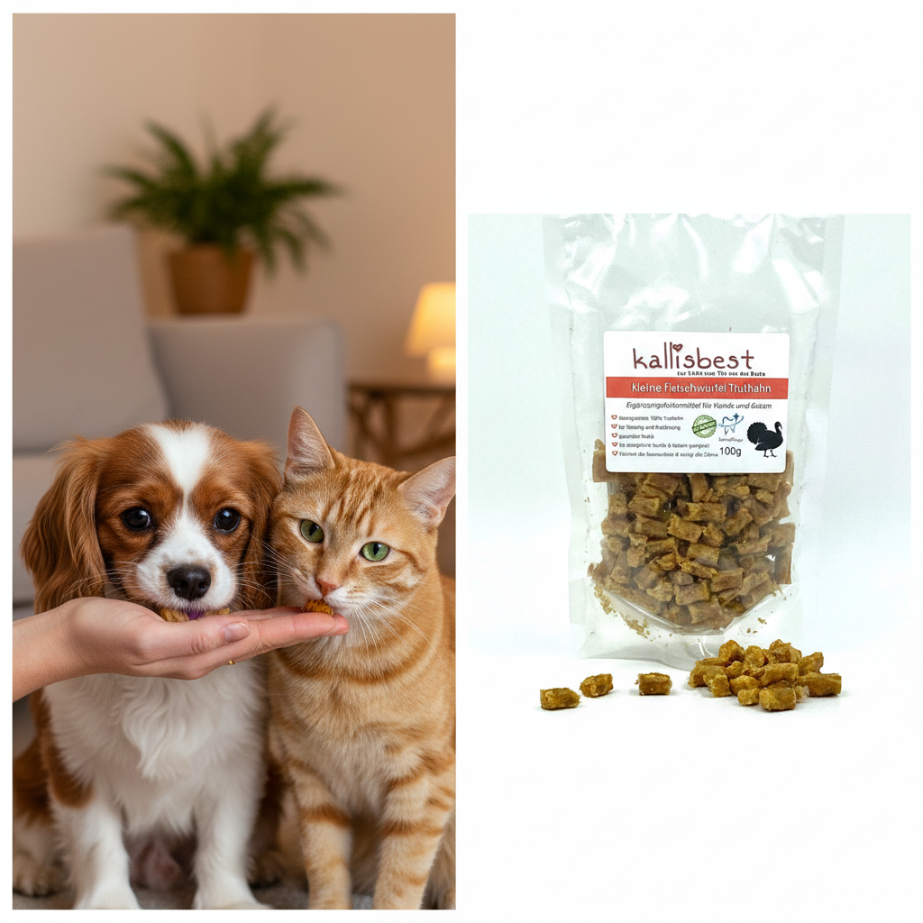 Kleine Fleischwürfel Truthahn – Hund & Katze fressen aus der Hand | Kallisbest