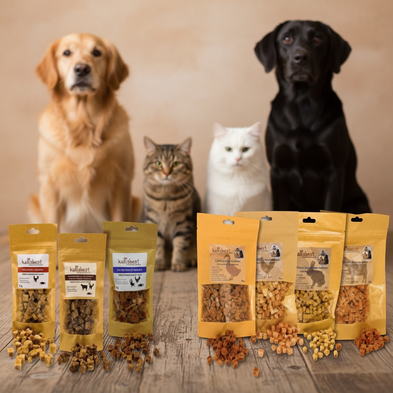 Hunde und Katzen mit Fleischwürfel Mix Vorteilspack