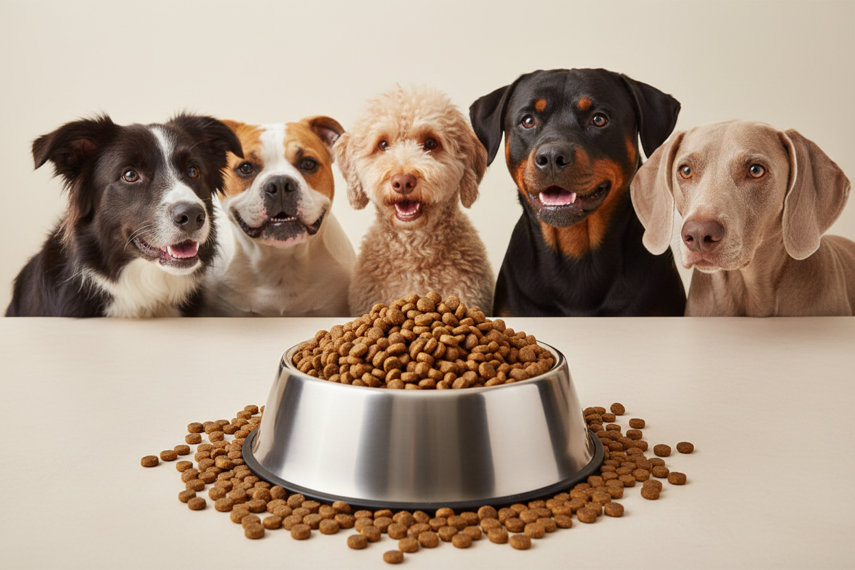 Fleischmenü mittlere Kroketten – Napf mit Kroketten, alle Hunderassen Gruppe 2