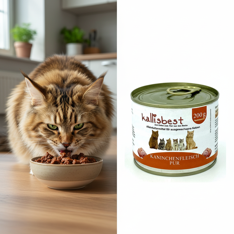 Kaninchen pur Nassfutter Katze – Katze frisst aus Napf | Kallisbest