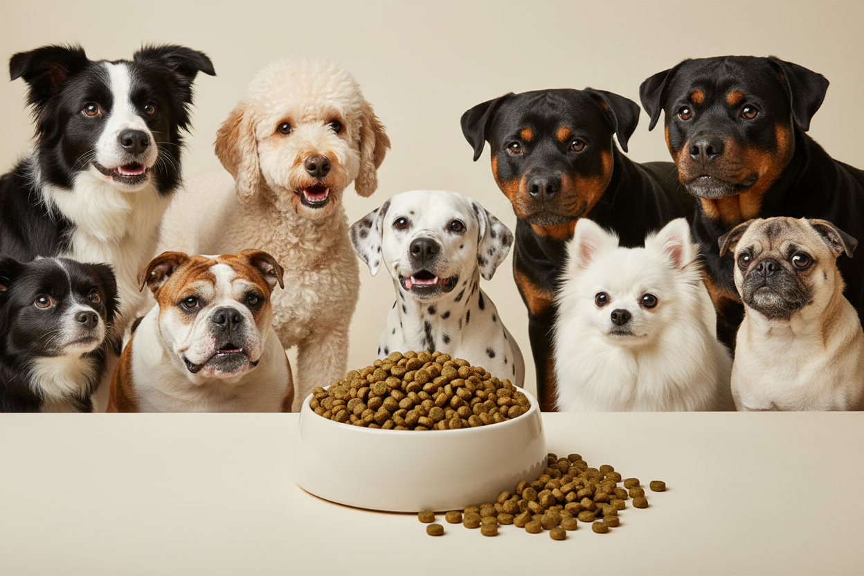 Huhn mit Reis Medium Kroketten – Napf mit mittleren Kroketten, weitere Hunderassen