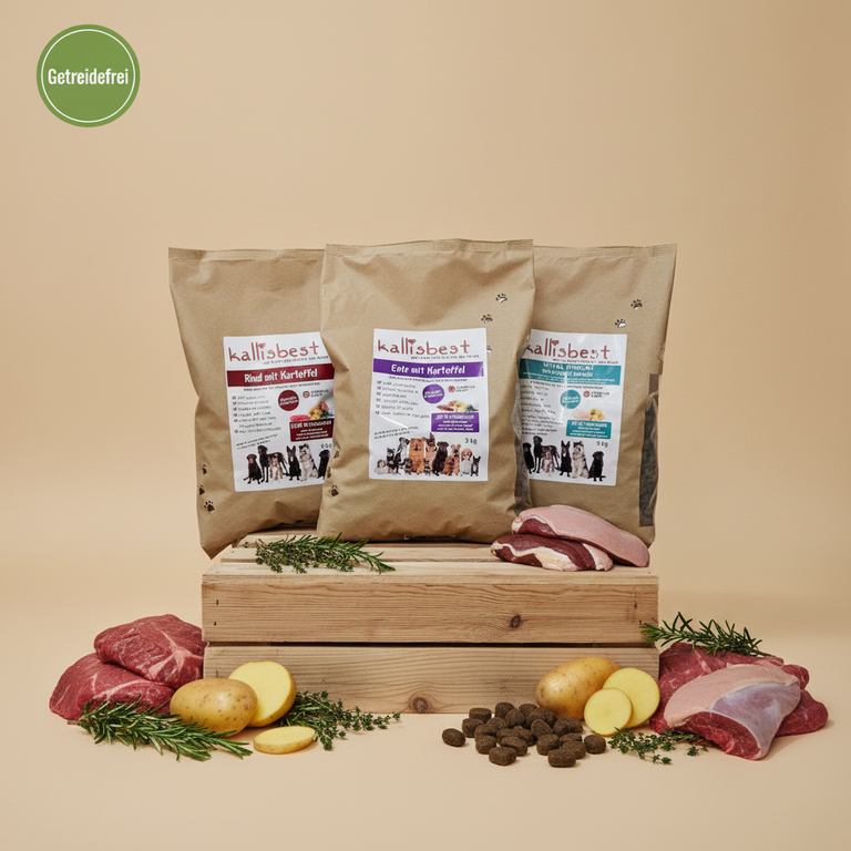 Abwechslung Paket Nr.1 – Rind, Ente & Vital Spezial je 3kg – Kallisbest