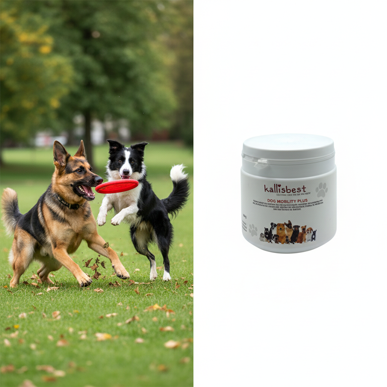 Dog Mobility Plus – Schäferhund und Border Collie im Park mit Kallisbest Dose