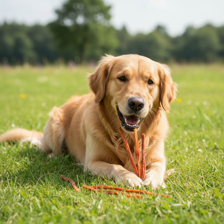 Golden Retriever frisst Pferde-Achillessehnen