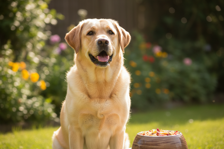Labrador mit Kallisbest BARF Früchte-Mix