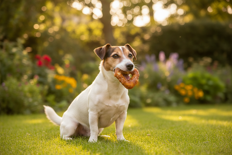 Jack Russell kaut Kallisbest Herz im Hühnchenfleischmantel S