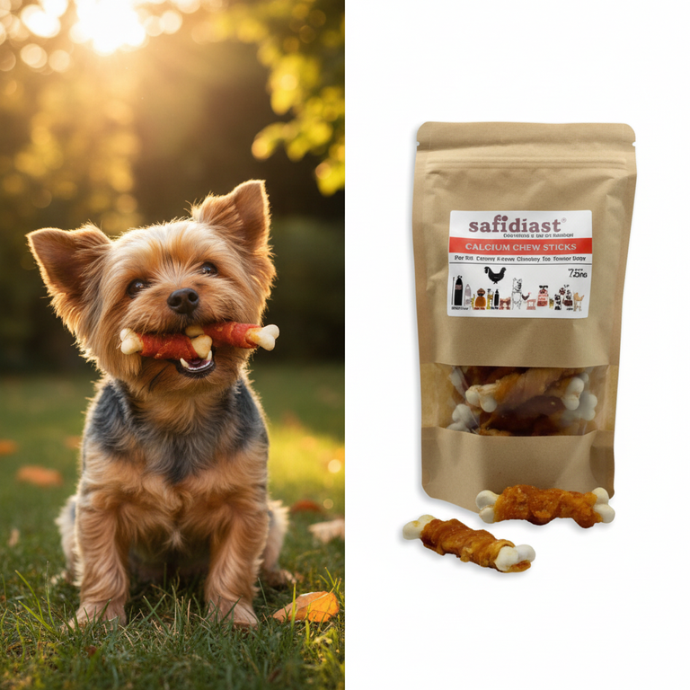 Calcium Knochen im Hühnerfiletmantel – kleiner Hund kaut begeistert | Kallisbest