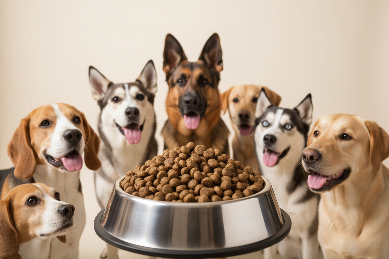 Fleischmenü mittlere Kroketten – Napf mit Kroketten, alle Hunderassen Gruppe 1