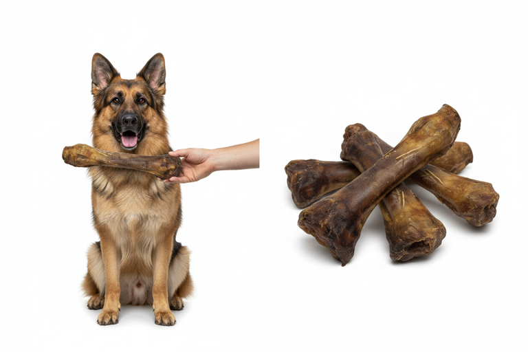 Schäferhund bekommt Kalbsunterbein als Belohnung – Kallisbest