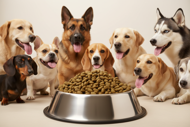 Schwein mit Vollkornmais & Reis große Kroketten – Napf mit allen Hunderassen Gruppe 1