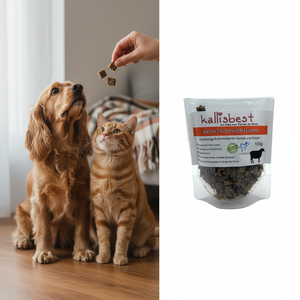Kleine Fleischwürfel Lamm – Hund & Katze beim Training | Kallisbest