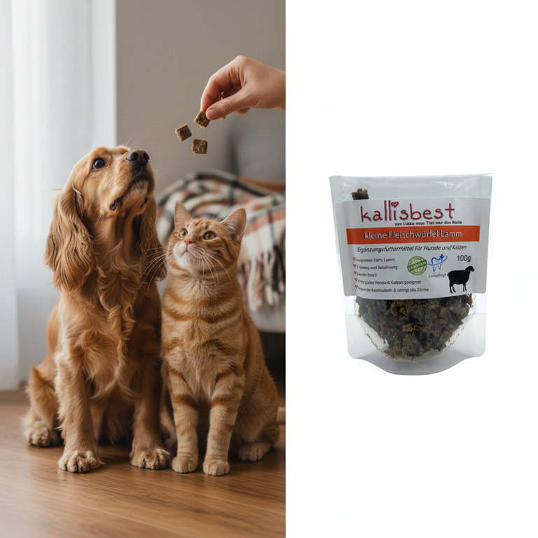 Kleine Fleischwürfel Lamm – Hund & Katze beim Training | Kallisbest
