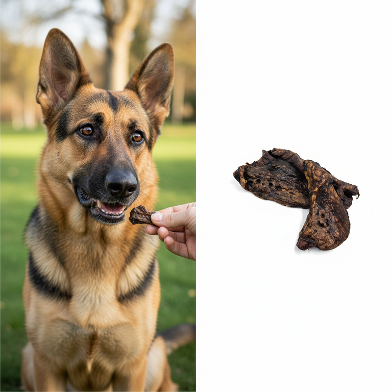 Pferdelunge Stücke – Schäferhund schaut gierig | Kallisbest