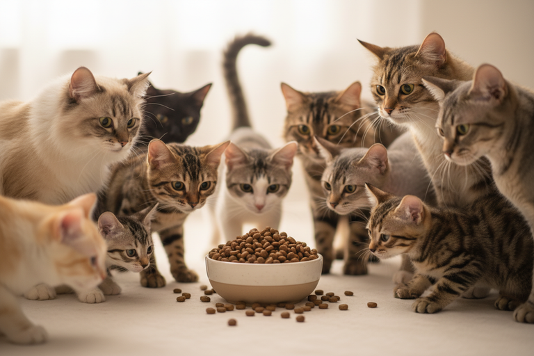 Fleischmenü kleine Kroketten – Napf mit Katzen & Kitten Gruppe 2